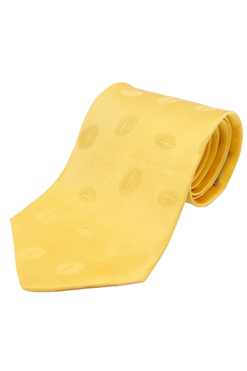 Yohji Yamamoto Pour Homme Silk Tie Yellow Tonal Oval Mens Necktie