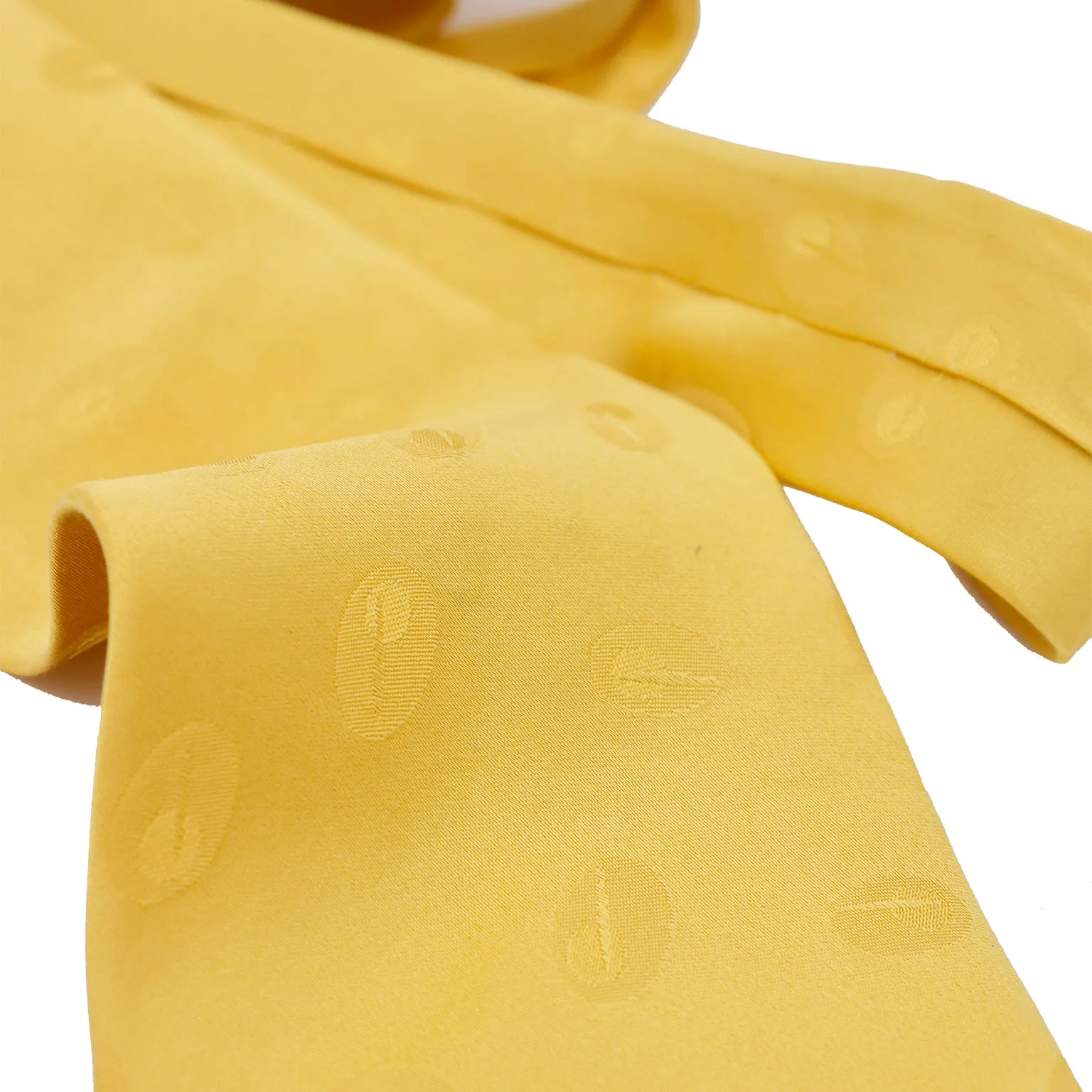 Yohji Yamamoto Pour Homme Silk Tie Yellow Tonal Oval Mens Necktie